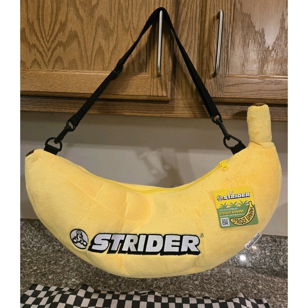 RARE STRIDER Banana Plush Crossbody Bag Japan Promo Mega Banana NEW w/ Tag